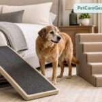 Dog ramp and dog stairs shown as two mobility-access options