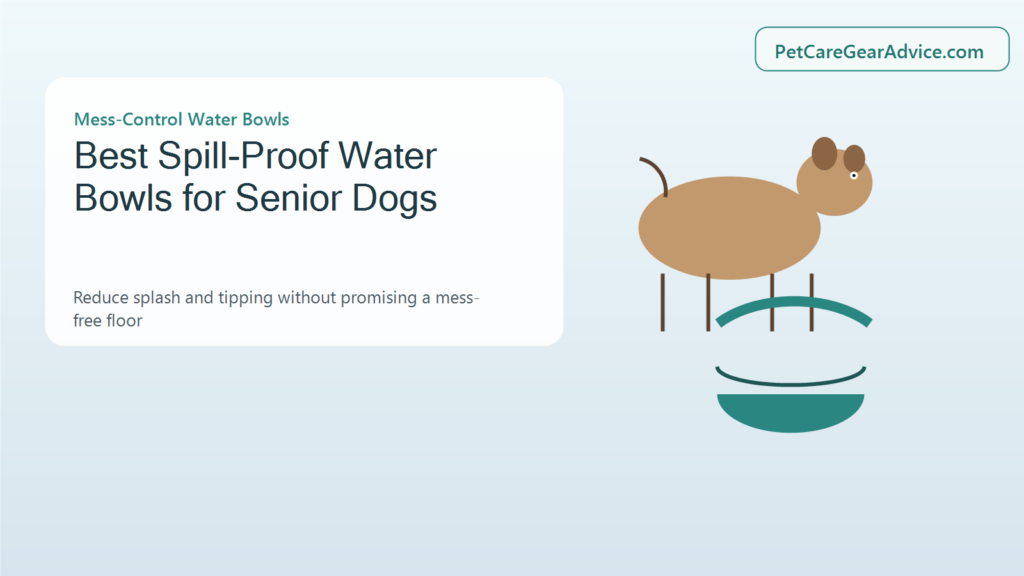 Older dog drinking comfortably from a spill-control water bowl