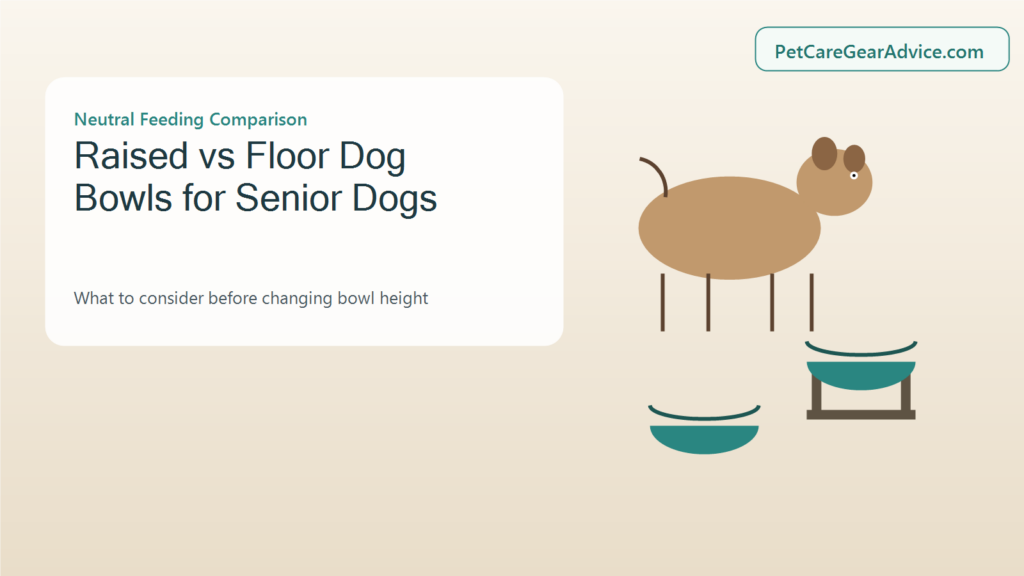 Floor-level and modestly raised dog bowls compared for a senior dog