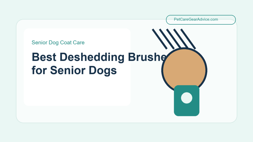 Senior dog beside a gentle coat-care brush