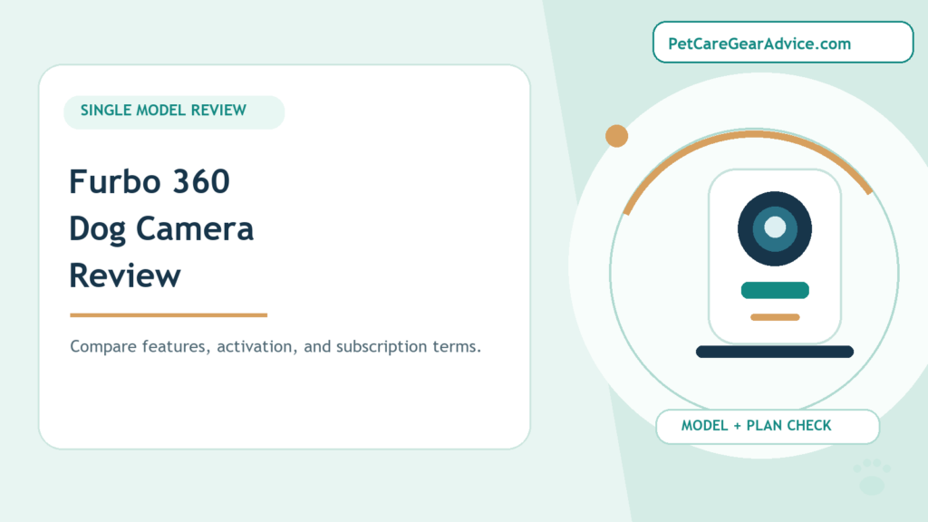 Furbo 360 dog camera research review editorial illustration comparing camera features and subscription terms